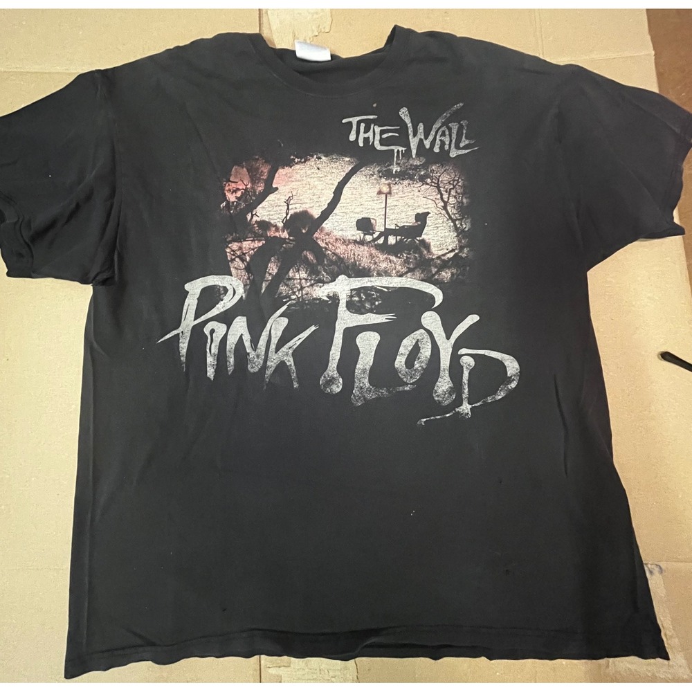 VTG Y2K Pink Floyd The Wall T Shirt Hanes Heavyweight Black XL Distressed Rock